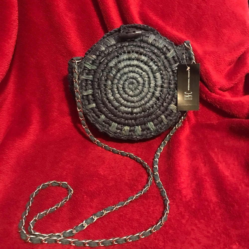Inc straw crossbody bag